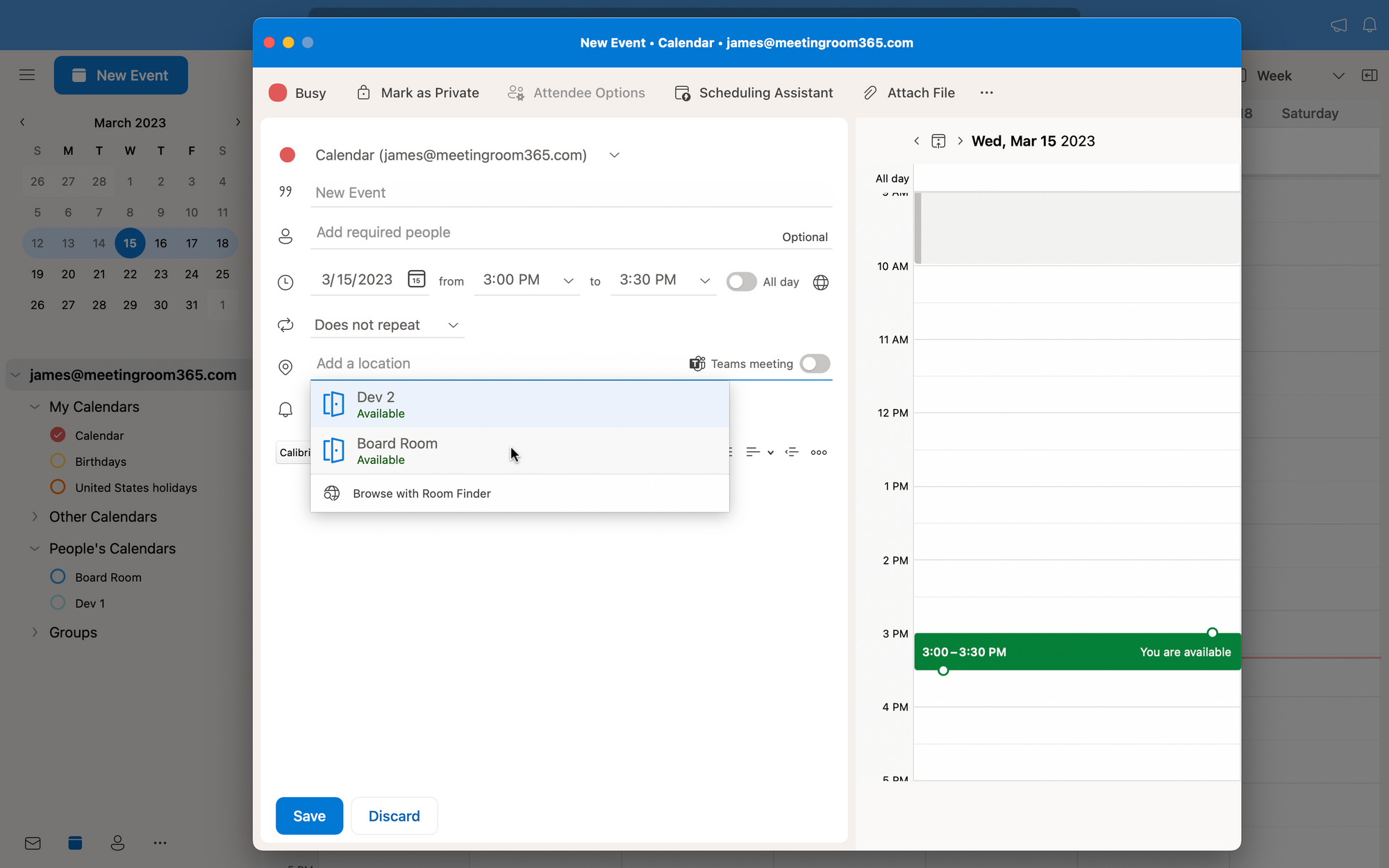 How to Check Meeting Room Availability in Outlook