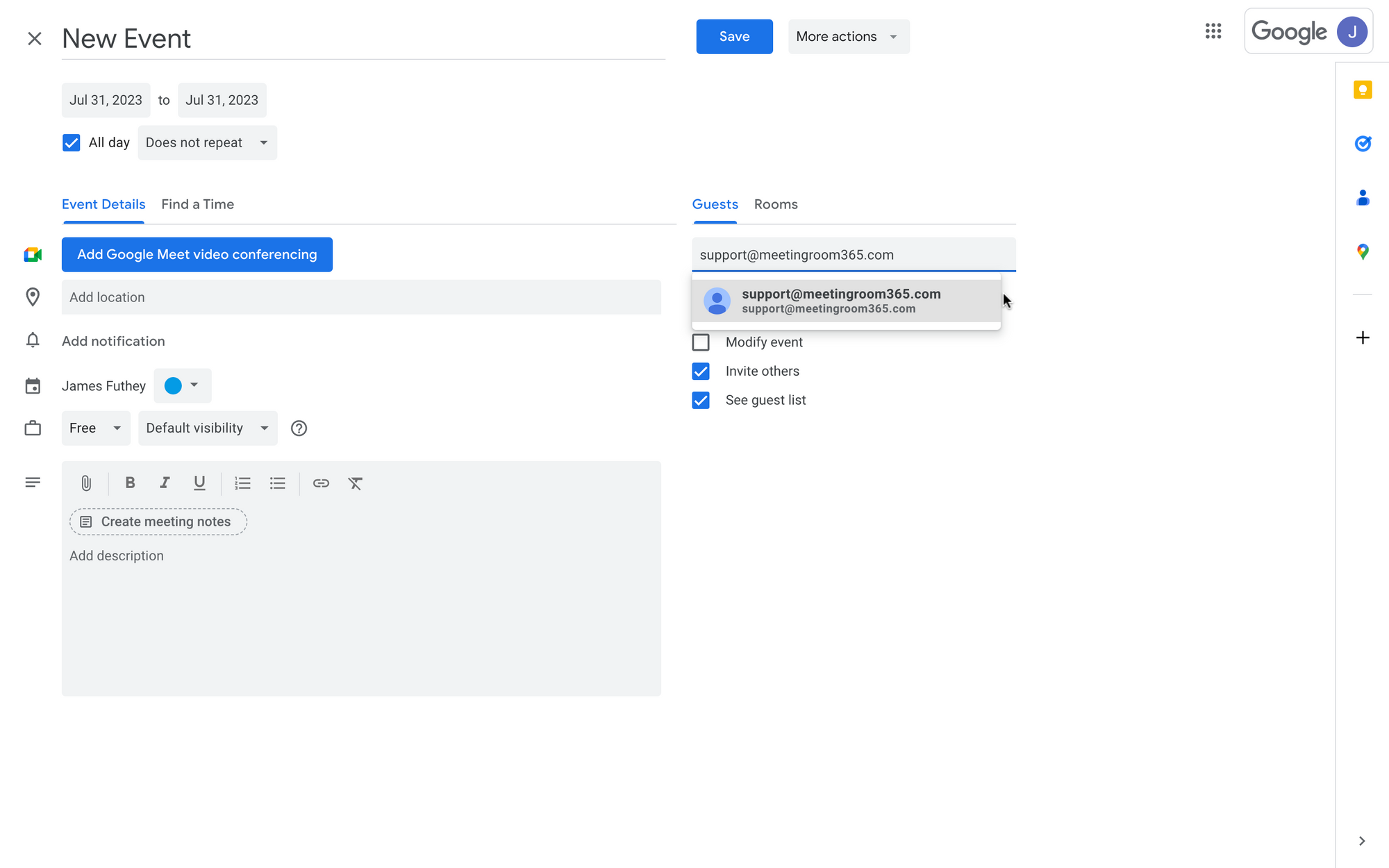 How to Forward Google Calendar Invite