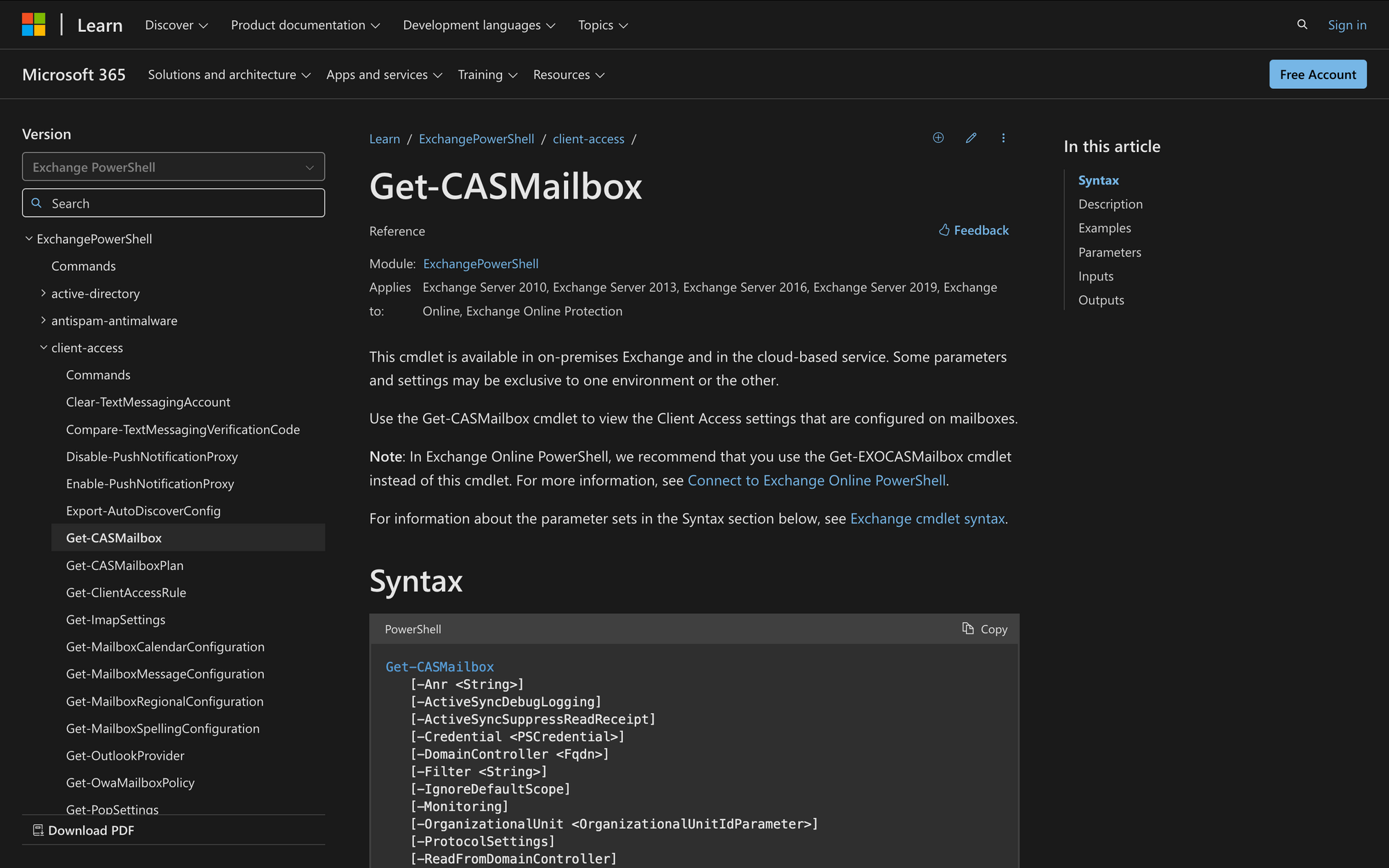 How to Use Get-CASMailbox in Powershell image.