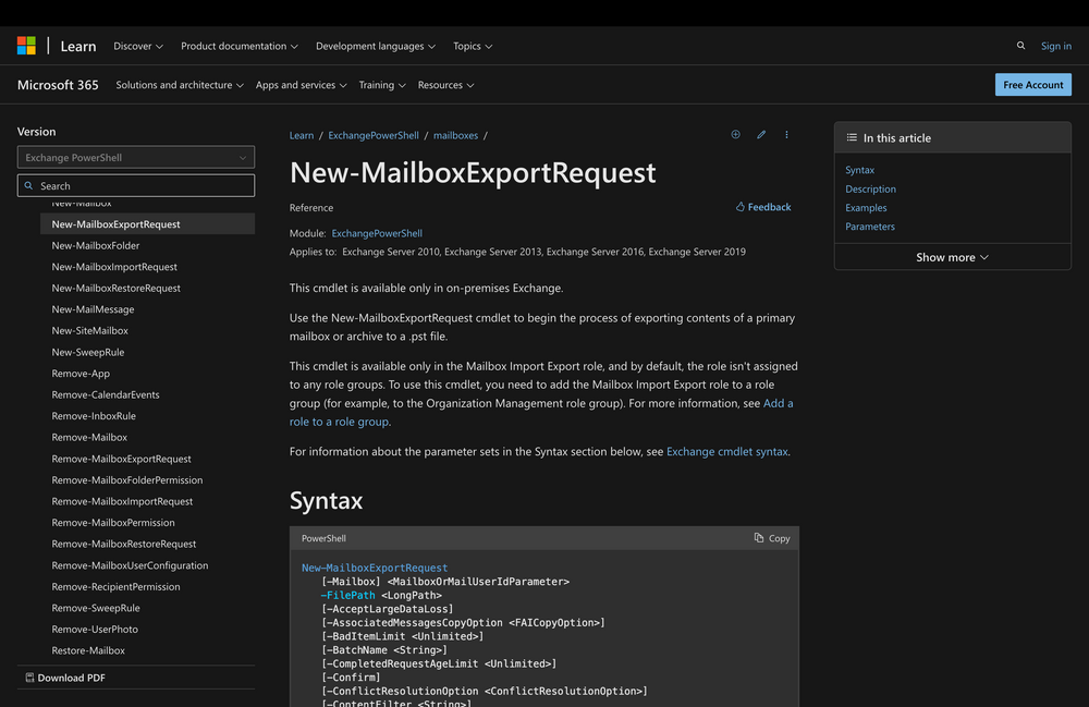How to Use newMailboxExportRequest in Powershell