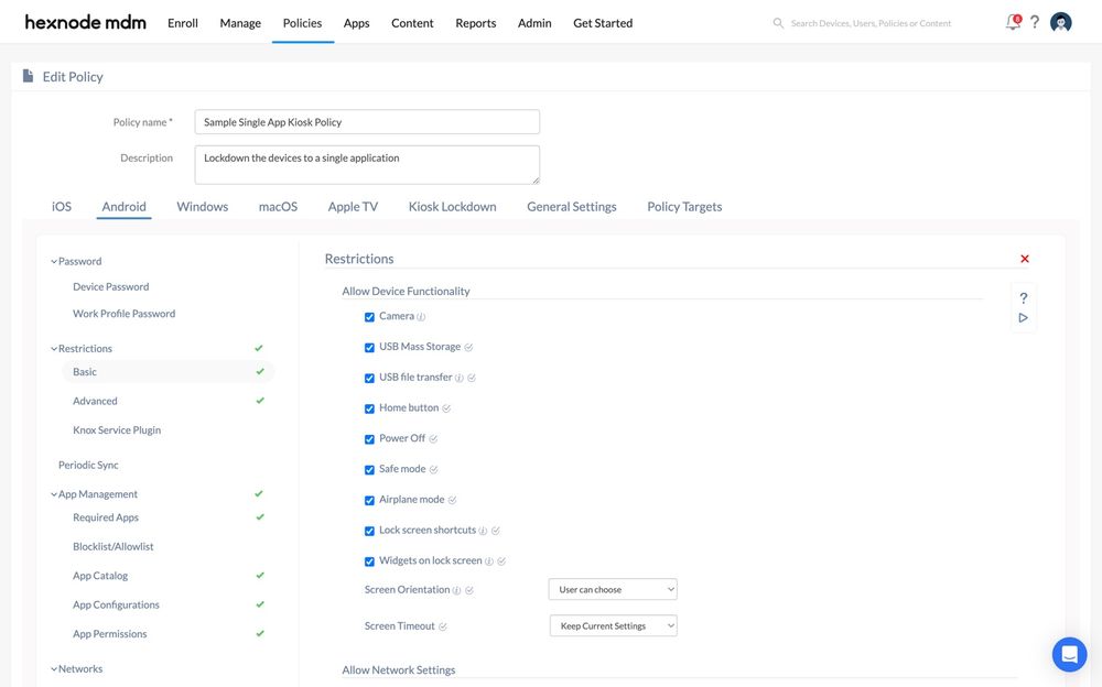 Setting up a Managed Android Meeting Room Display with Hexnode MDM