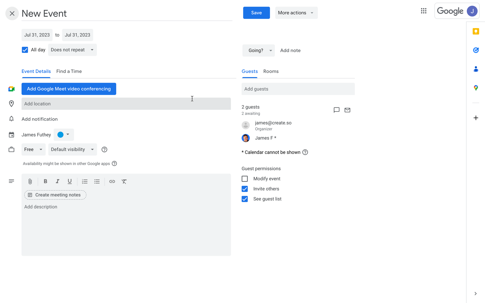 How to Forward Google Calendar Invite