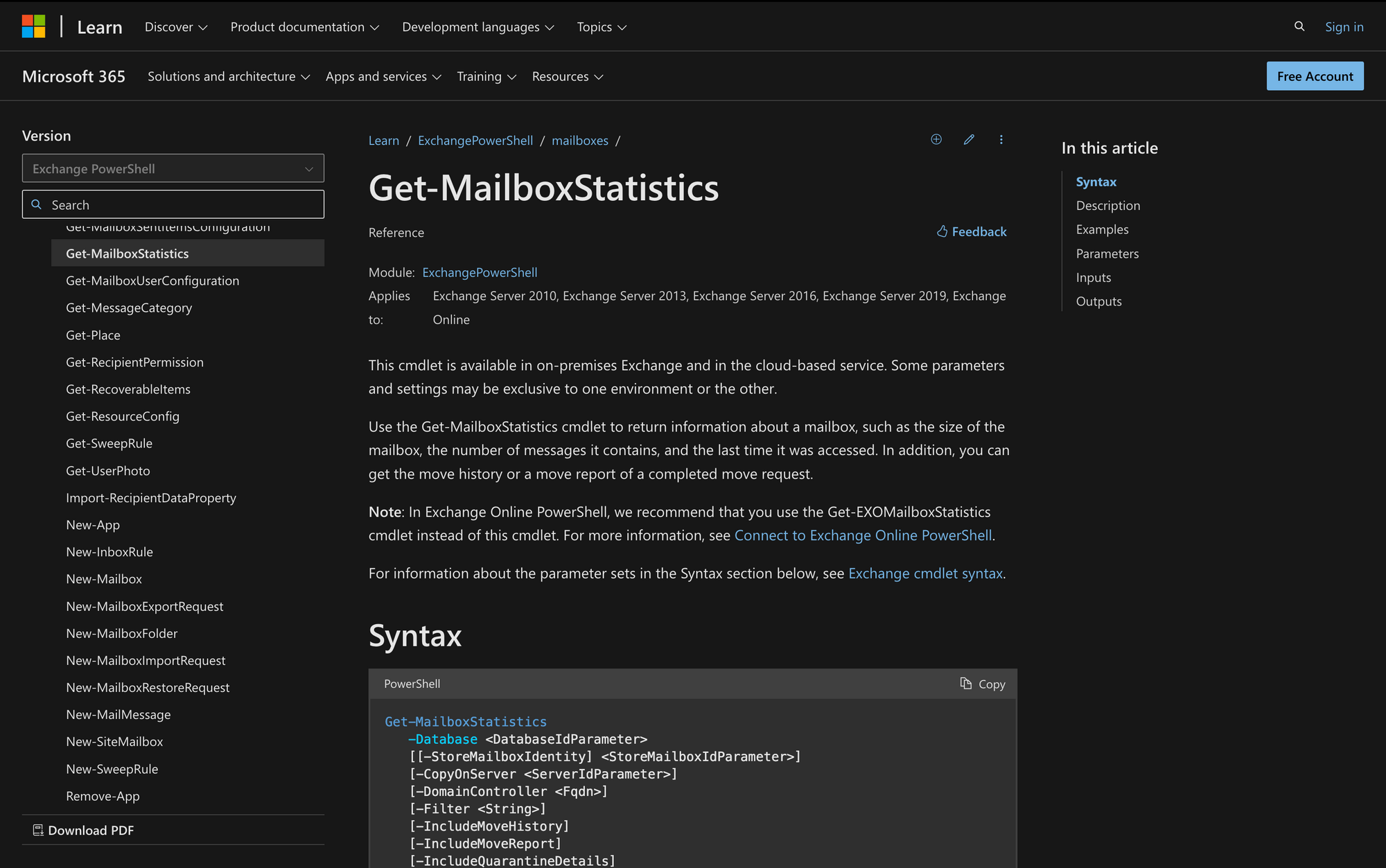 How to use Get-MailboxStatistics in Powershell