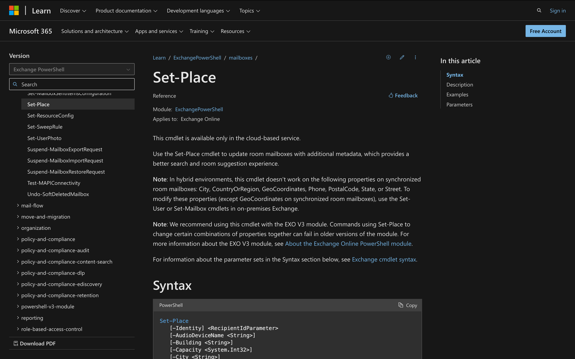 How to use Set-Place in Powershell