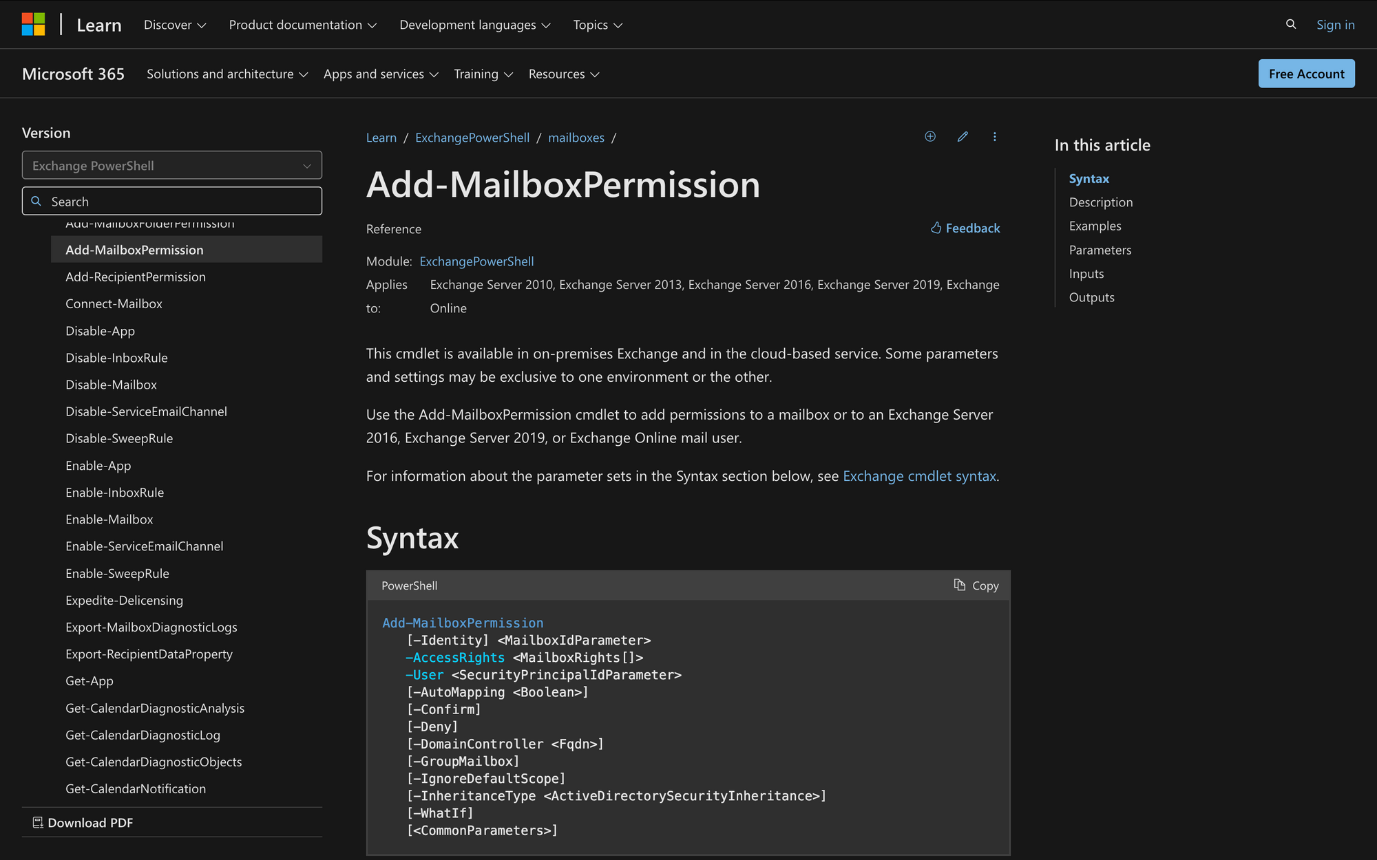 how-to-add-mailboxpermission-in-powershell