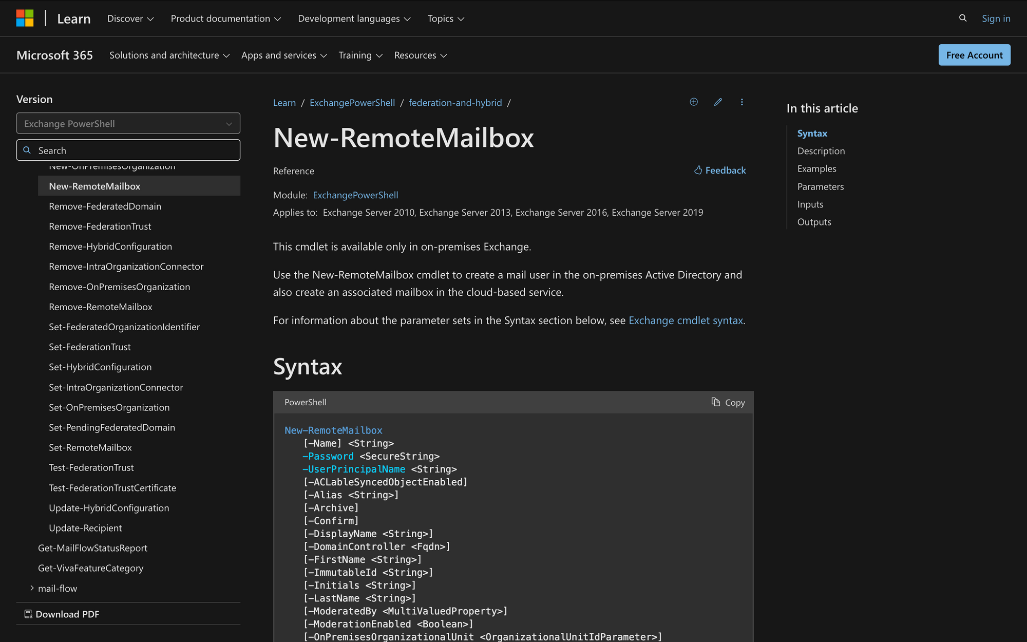 How to Use New-RemoteMailbox in Powershell