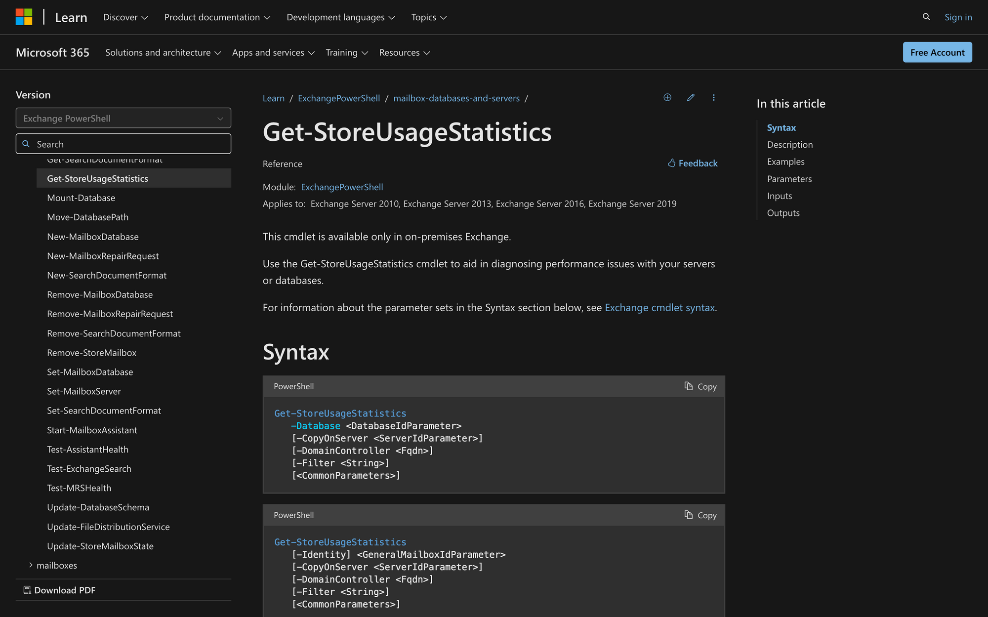 How to use Get-StoreUsageStatistics in Powershell