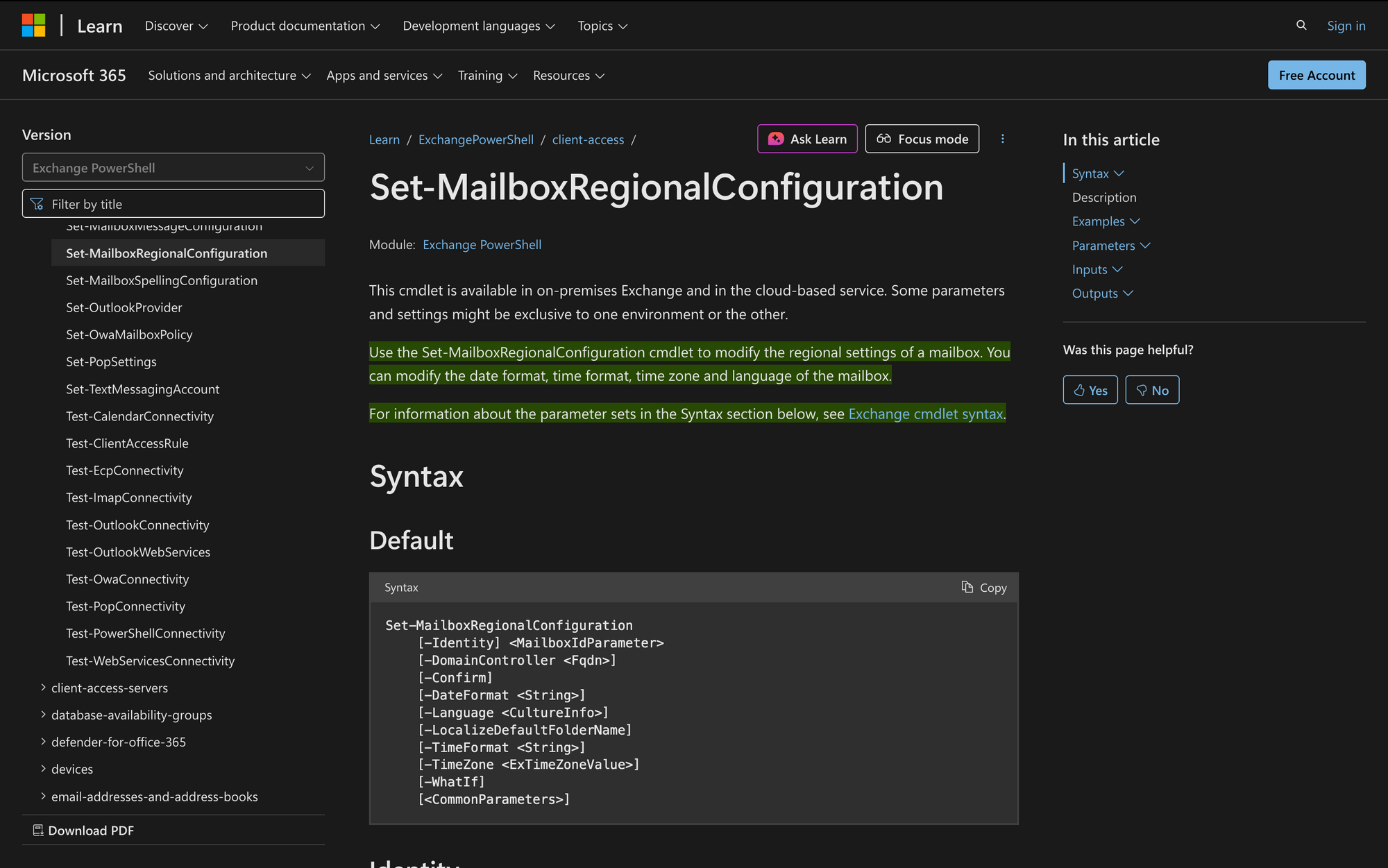 How to Use Set-MailboxRegionalConfiguration in Powershell