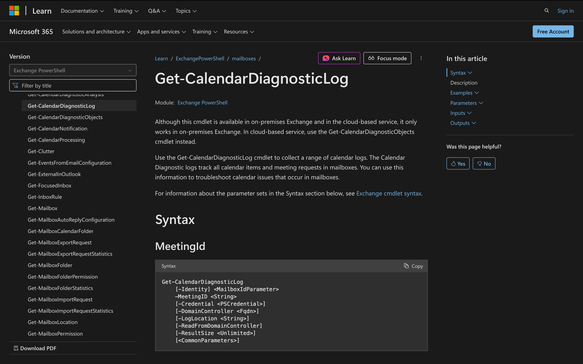 Using Get-CalendarDiagnosticLog in Powershell: Guide+Examples