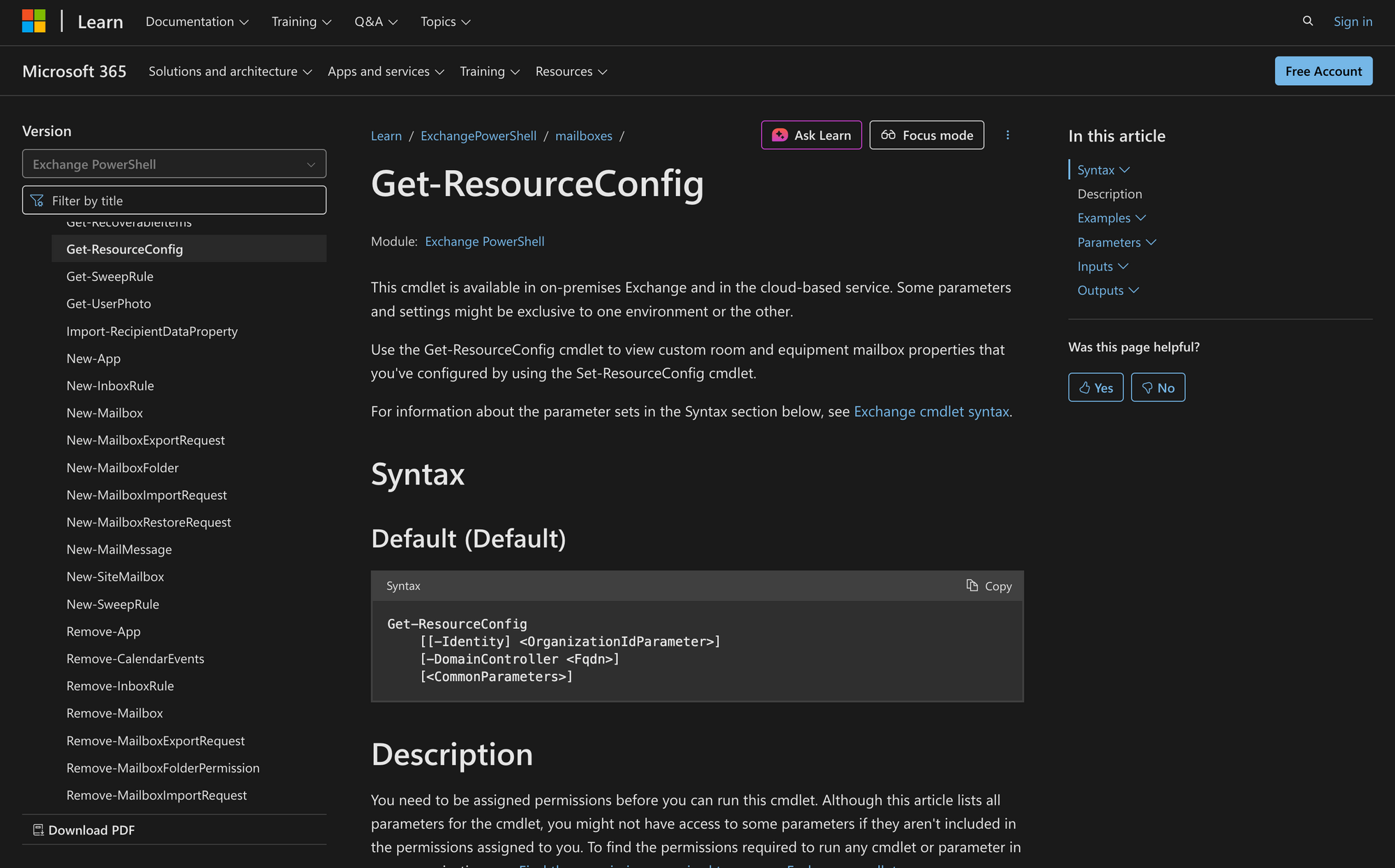 How to use Get-ResourceConfig in Powershell