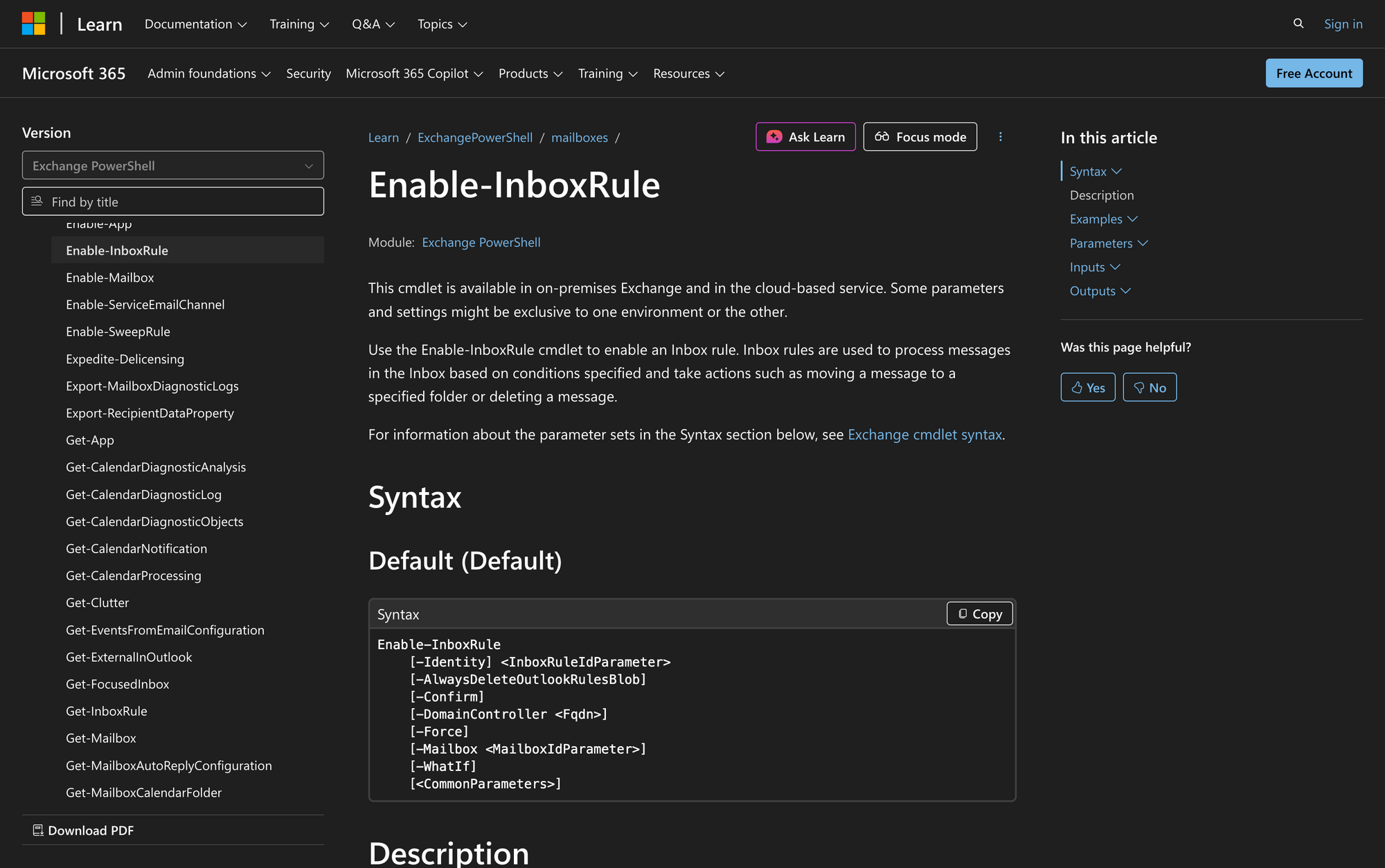 Using Enable-InboxRule in Powershell: All You Need To Know
