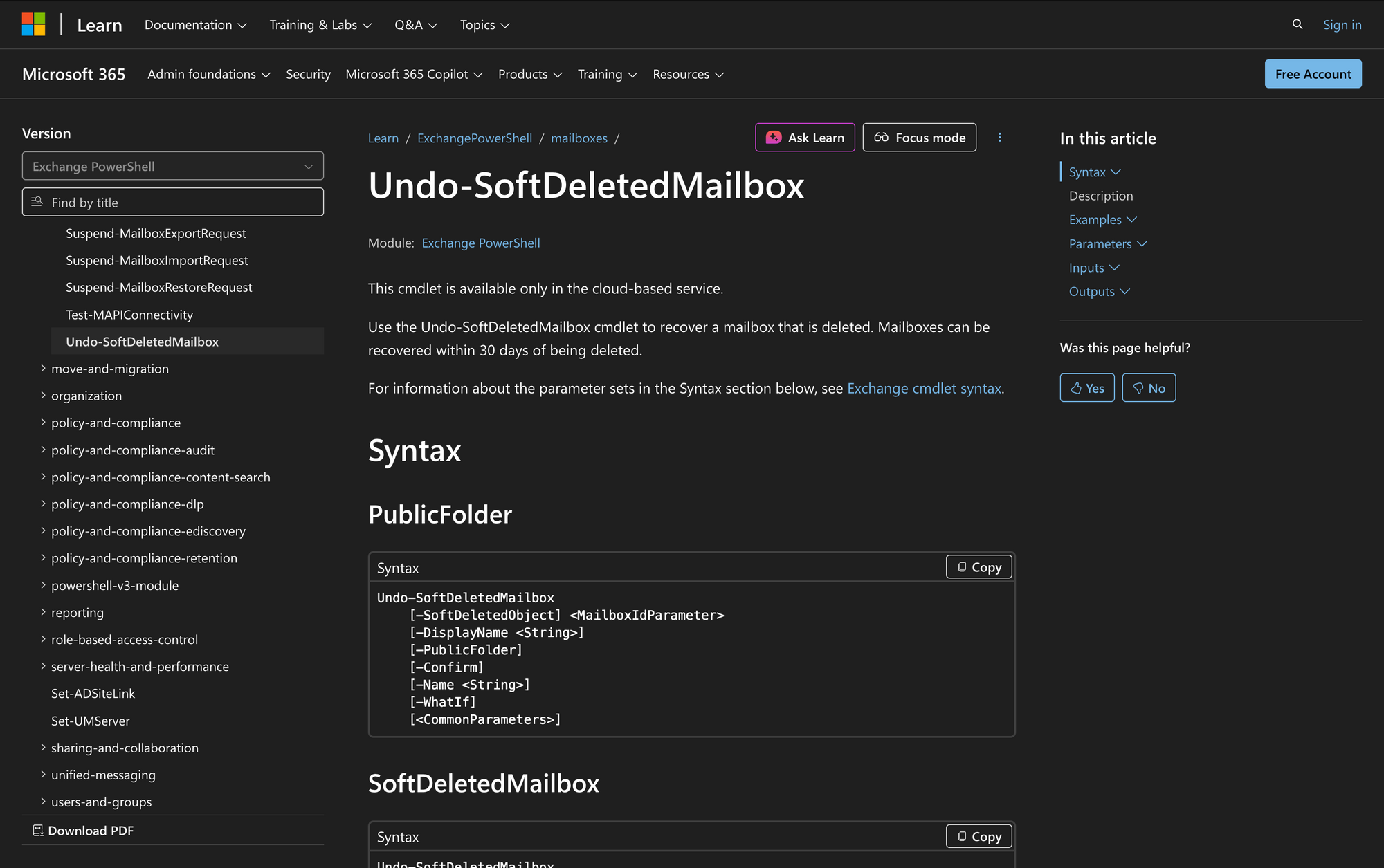 How to Use Undo-SoftDeletedMailbox in Powershell