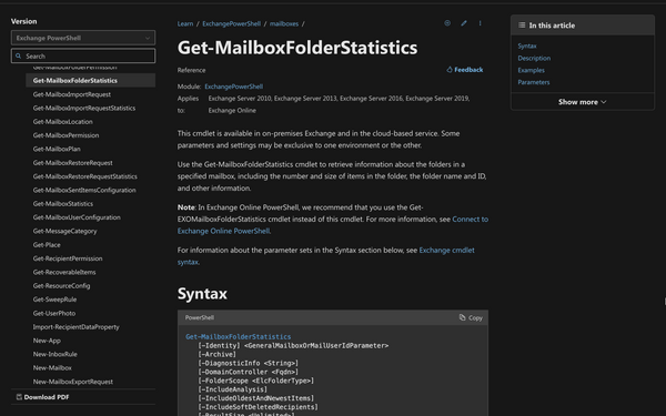How to Use Get-MailboxFolderStatistics in Powershell