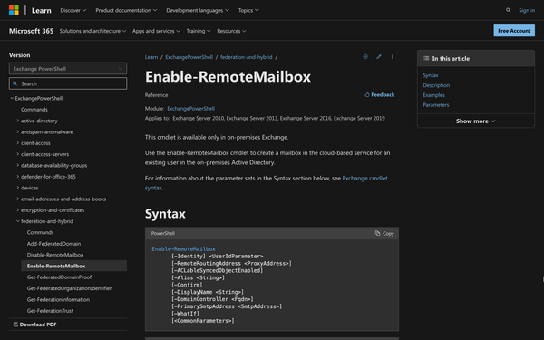 How to Use Enable-RemoteMailbox in Powershell