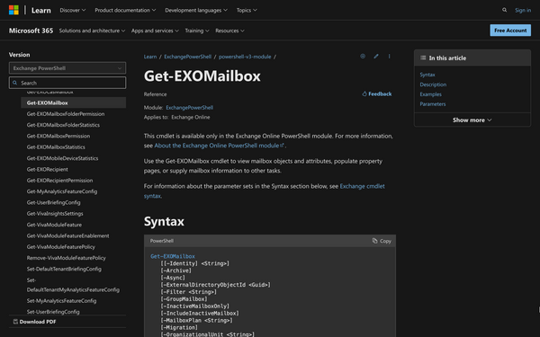 How to Use Get-EXOmailbox in Powershell