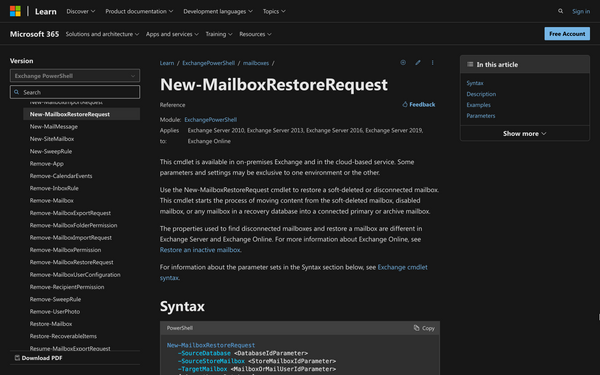 How to Use New-Mailboxrestorerequest in Powershell