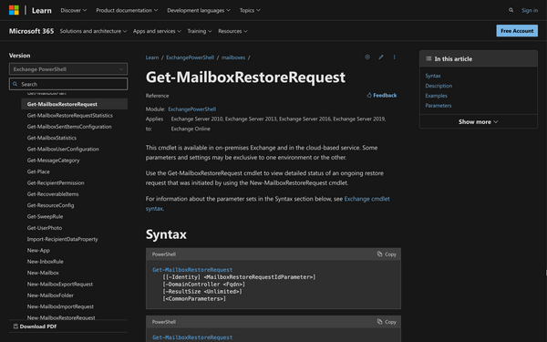 How to Use Get-MailboxRestoreRequest in Powershell