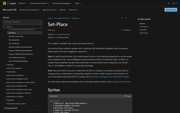 How to use Set-Place in Powershell