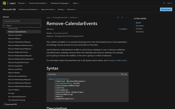 How to Use Remove-CalendarEvents in Powershell