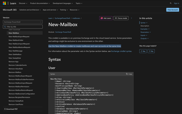 How to Use New-Mailbox in Powershell