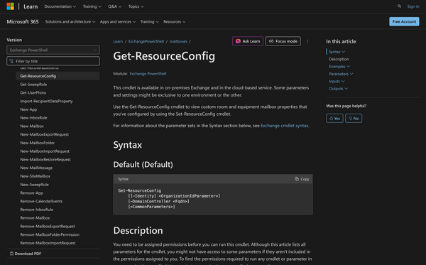 How to use Get-ResourceConfig in Powershell