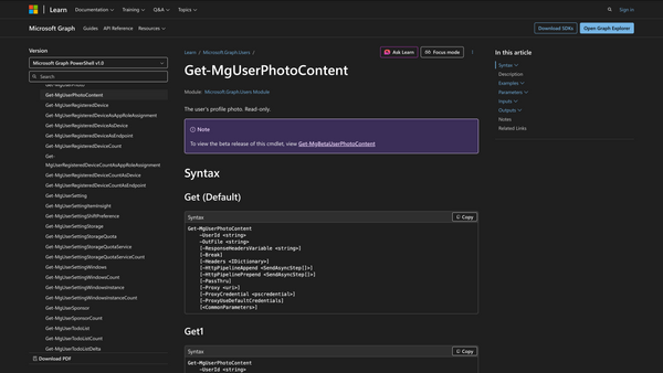 How to Use Get-MgUserPhotoContent in PowerShell