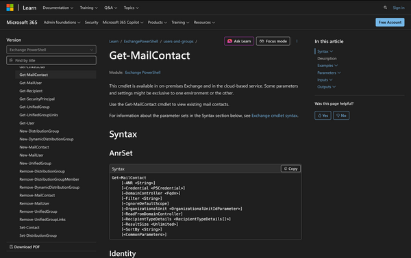 How to Use Get-MailContact in Powershell