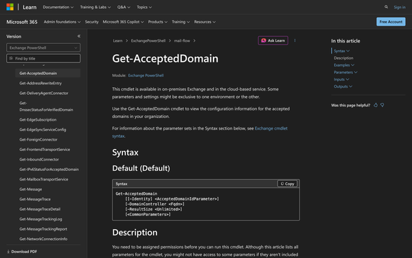 How to Use Get-AcceptedDomain in PowerShell